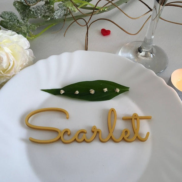 Personalized wedding place table cards Laser cut names Guest names Weddings place cards