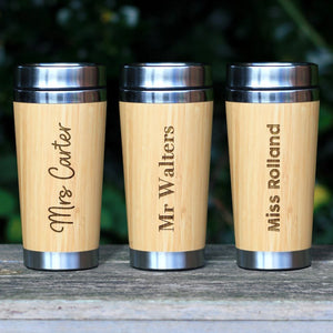 Personalised Teacher Travel Mug,  Thank You Teacher Appreciation Gifts