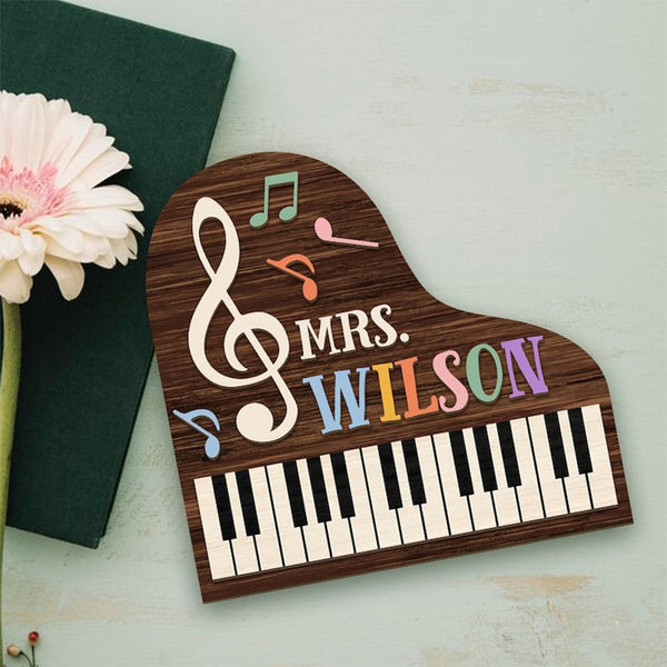 Music Teacher Sign, Personalized Wooden Sign Music