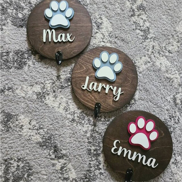 Personalized Dog Leash Holder || Custom Name Pet Leash Hook