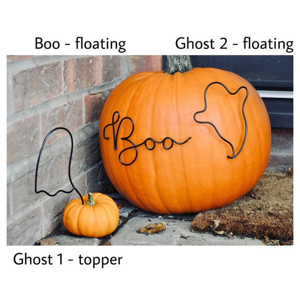 Halloween wire pumpkin decorations - cute ghost art - boo accessories- wire words