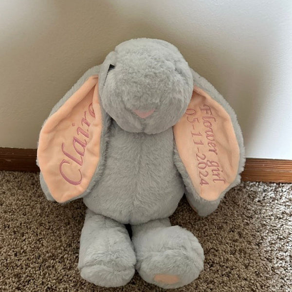 Personalized Bunny Stuffed Toy,Monogrammed Bunny,Personalized Bunny Baby Girl Gift