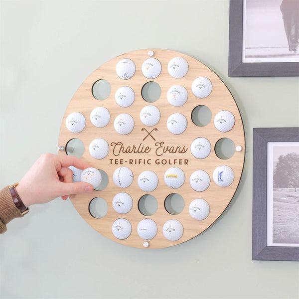 Personalised Golf Ball Wall Art Collector For The Home, Golf Ball Display