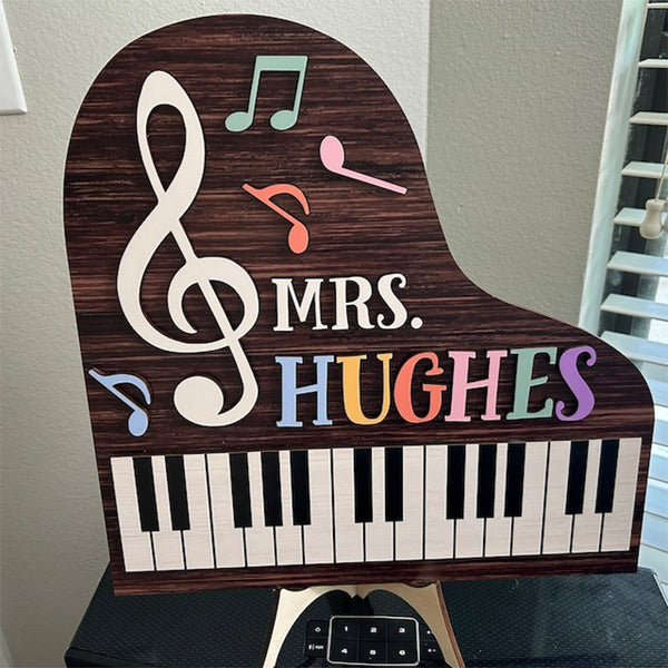 Music Teacher Sign, Personalized Wooden Sign Music