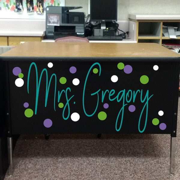 Teacher name, teacher desk decal, classroom decor