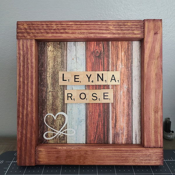 Scrabble Family Name Board | Personalized Frame | Scrabble Tile Wall Art