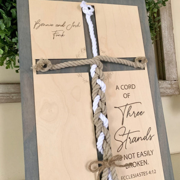 Three-Strand Rope Unbreakable Unity Ceremony Symbol, Personalized Gift For Couples, Anniversary Gift