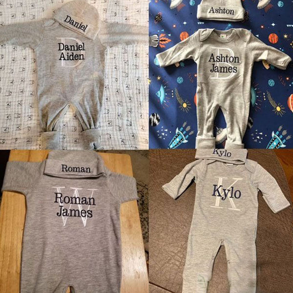 Baby Boy Coming Home Outfit, Newborn Boy Outfit, Print Monogrammed