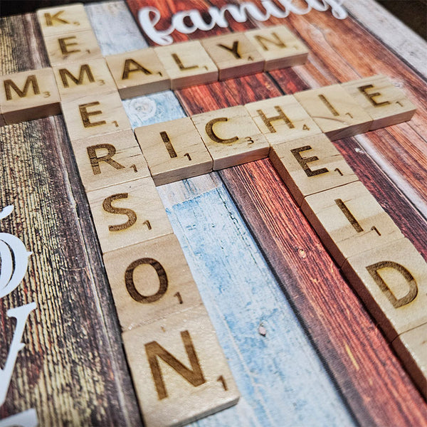 Scrabble Family Name Board | Personalized Frame | Scrabble Tile Wall Art