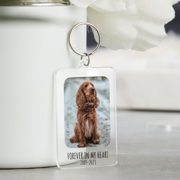 Personalised Photo Keyring, Keychain Gift with Message for Birthday, Anniversary,