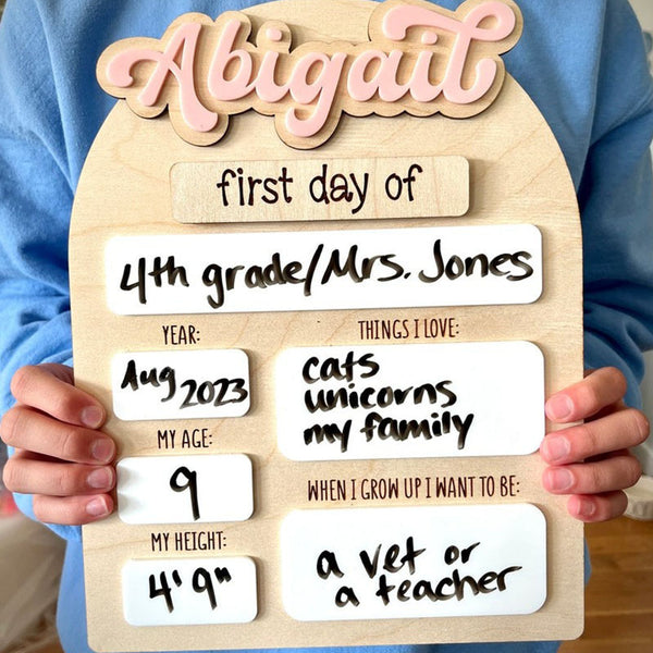 Personalized First Day of School Sign, Last Day Of School Wood Sign