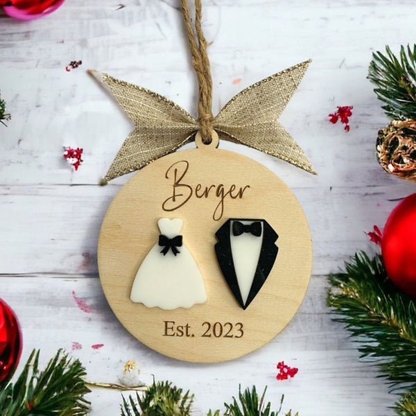 Wedding Christmas Ornament, Wedding Ornament, Mr and Mrs Ornament