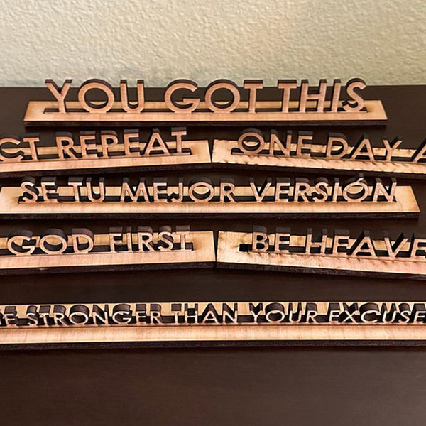 Custom Phrase Cut Out Sign, Inspirational Desk Sign, Shelf Sign, Wooden Engraved, Motivation Sign, Kids Room Decor