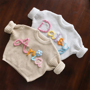 Personalized Hand Embroidered Baby and Toddler Sweaters