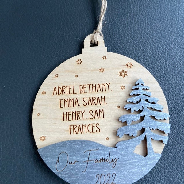 Personalized Family Ornament, Our Family / Grand Children Christmas Ornament, Family Members Ornament