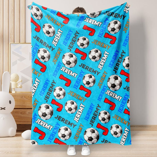 Personalized Soccer Blanket Custom Blanket