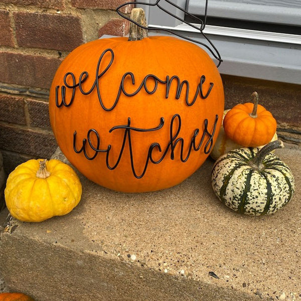 Halloween wire pumpkin decorations - cute ghost art - boo accessories- wire words