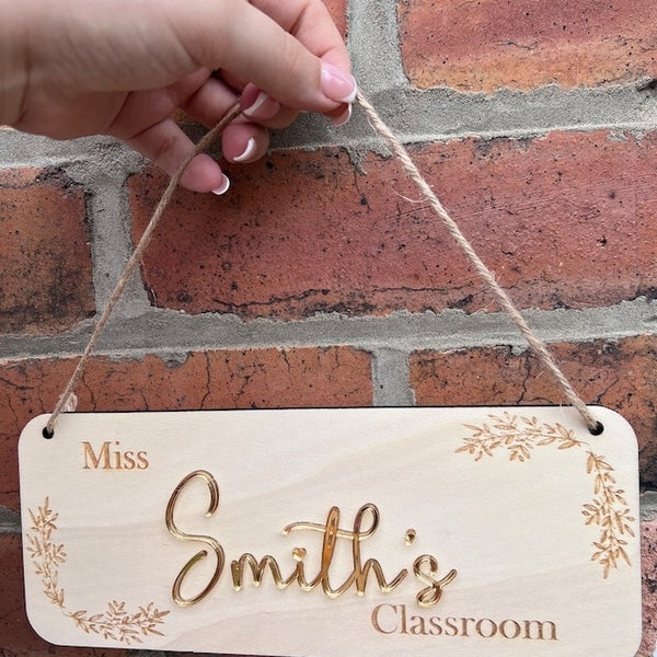 Teacher Gift, Personalised Door Sign, Classroom Sign  Personalised Teacher Gift