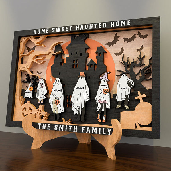 Personalized Halloween Family Sign, Halloween Family Portrait, Custom Ghost Family Sign