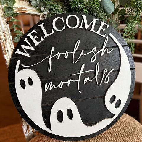 Halloween Horror Sign Front Door Hanging,Holiday Party Horror Decoration,Gift for Farmhouse