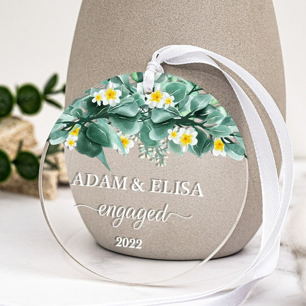 Personalized Engaged Married Ornament Personalized Wedding Ornament - Clear Acrylic - Gifts for Our Newlyweds