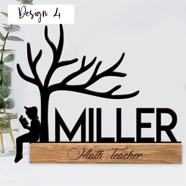 Tabletop Sign Personalized Custom Name Calligraphy Hashtag Laser Cut Mr and Mrs Wedding Table Sign