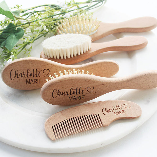 Custom Baby Gift Girls| Personalized Wooden Baby Hair Brush | Custom Baby Brush | Baby Shower Gift Girls | Baby Keepsake Gift