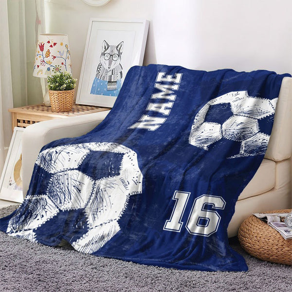 Personalized Football Blanket, Custom Football Soft And Comfortable Blanket, Gift For Football Lovers