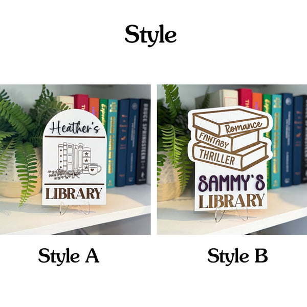 Library Sign, Personalized Library Sign, Book Shelf Decor