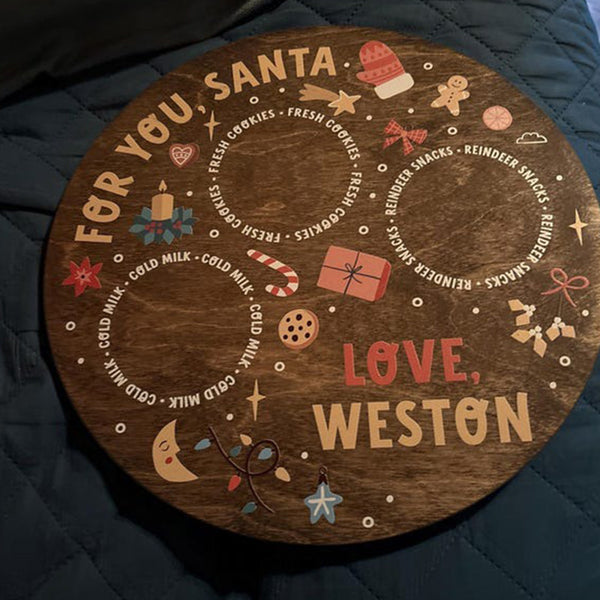 Santa Cookie Tray, Personalized Christmas Cookie Tray for Santa