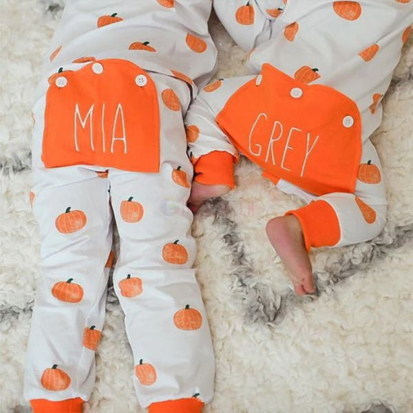 Personalized Fall Pajamas, Pumpkin Pajamas