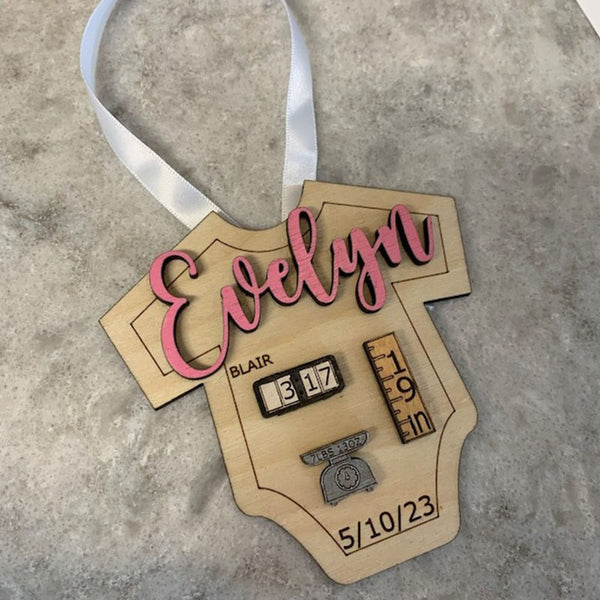 Baby's First Christmas Ornament 2022/2023 Customized Babies 1st Christmas, Personalized Baby Name