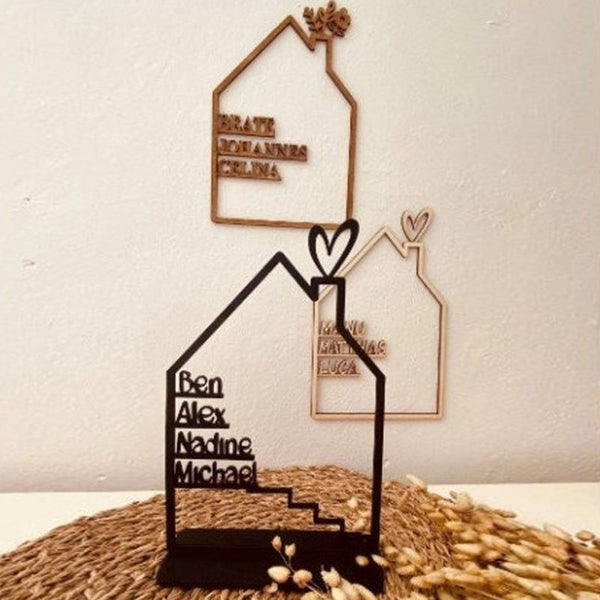 House with name, wooden house personalized,  wood personalized decorative wall housewarming gift