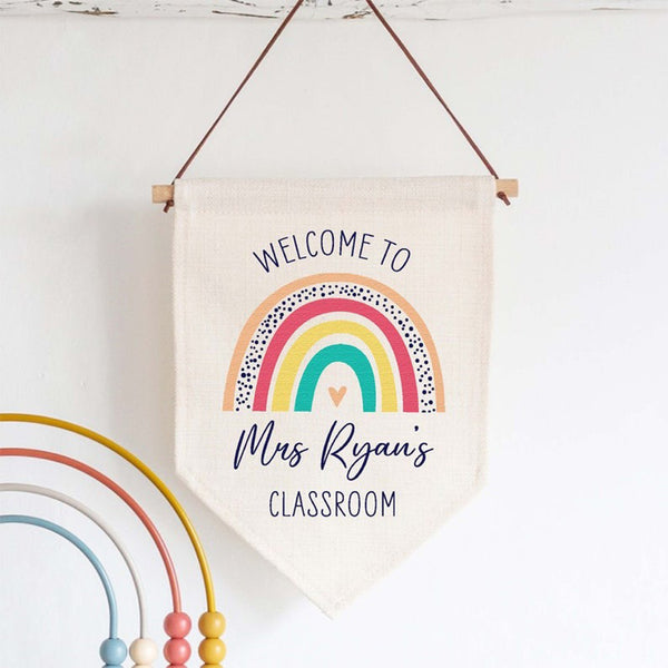 Personalized classroom banner, teacher banner, thank you gift for teacher, end of term, Christmas