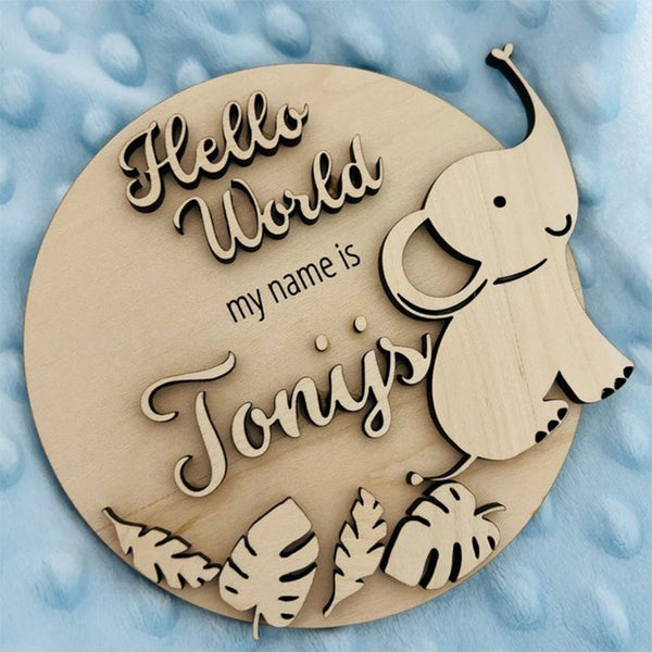 Hello World New Baby Wooden Plaque, Baby Shower Gift