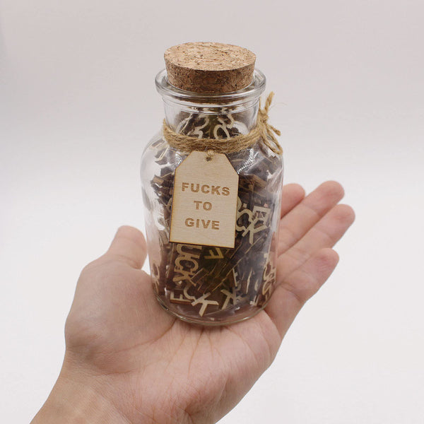 Jar of Fuck Gift Jar, Fucks to Give, Fuck Wooden Cutout Letter Piece