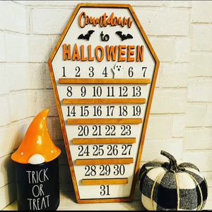 Halloween Countdown Wooden Calendar