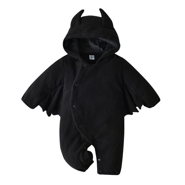 Halloween bat outfit hooded fart clothing little devil shape baby conjoined baby clothes