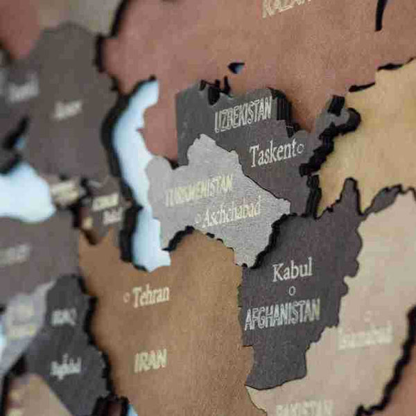 Wooden World Map, Wall Art Decor, 3D Wooden World Map