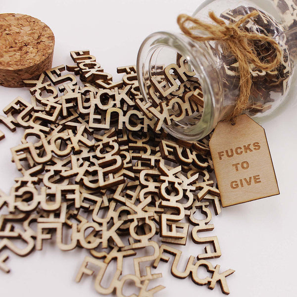 Jar of Fuck Gift Jar, Fucks to Give, Fuck Wooden Cutout Letter Piece