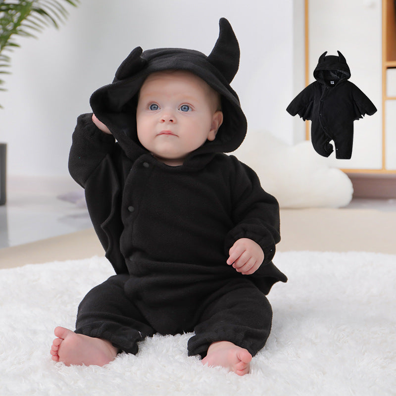 Halloween bat outfit hooded fart clothing little devil shape baby conjoined baby clothes