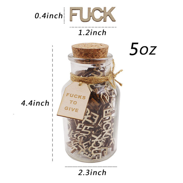 Jar of Fuck Gift Jar, Fucks to Give, Fuck Wooden Cutout Letter Piece