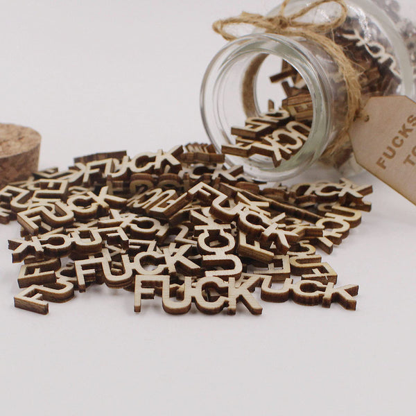 Jar of Fuck Gift Jar, Fucks to Give, Fuck Wooden Cutout Letter Piece