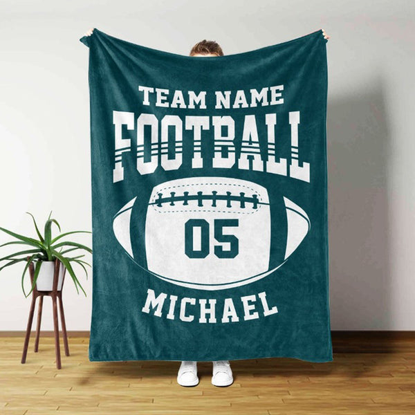 Personalized Football Blanket, Custom Football Gift for Dad