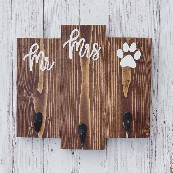 Mr and Mrs Wedding Gift | Bride, Groom and Dog Engagement Present