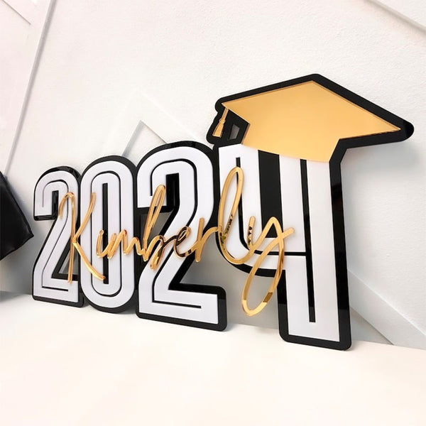 Graduation Name Sign, Graduation Party Backdrop Decoration,Class of 2024