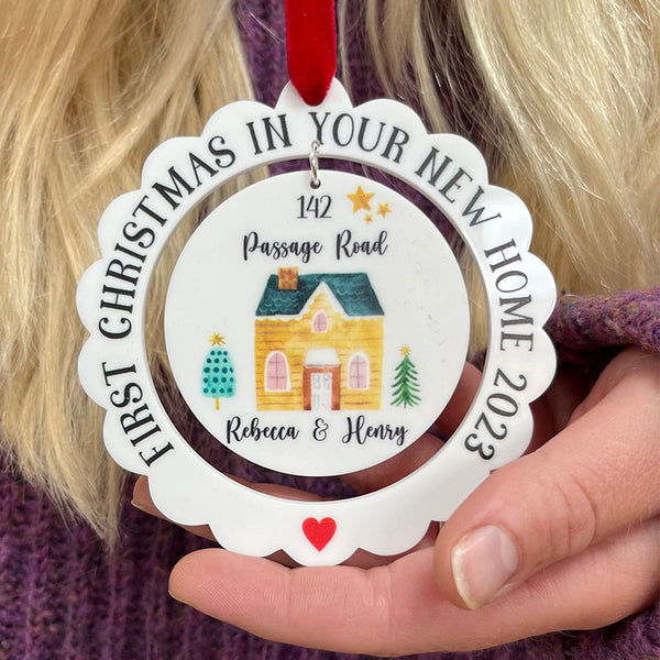 Christmas in our new home 2023, Personalised New Home Christmas Decoration, First Christmas In Our New Home Tree Ornament