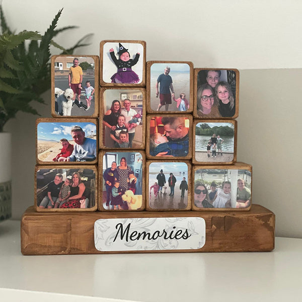 Stacking Photo Blocks Set - Photo Gift, Wooden Photo Block