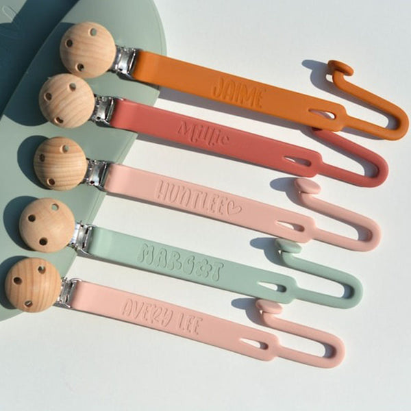 Personalized Baby Pacifier Clip Silicone Clip Holder Custom Baby Gift