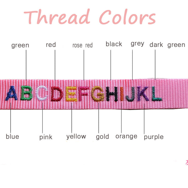 Embroidered Dog Collar, Personalized Cat, Name & Number, Multiple Options, Nylon Adjustable